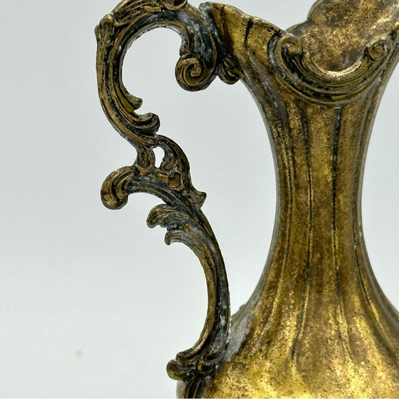 Vintage Small Golden Spelter Brass Ornate Vase 4.5” - Picture 5 of 8